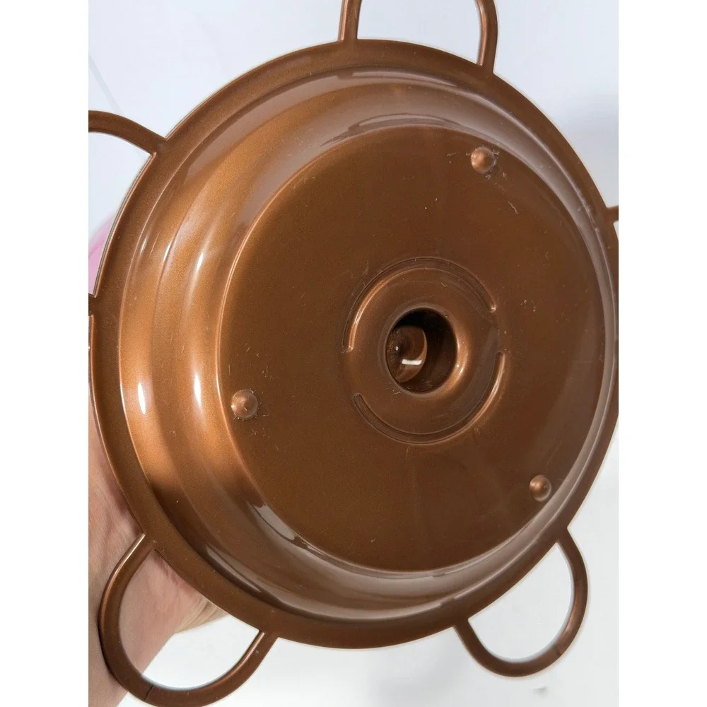 Vintage Style Amethyst Purple Glass Hummingbird Feeder Copper Metal Base 8.5